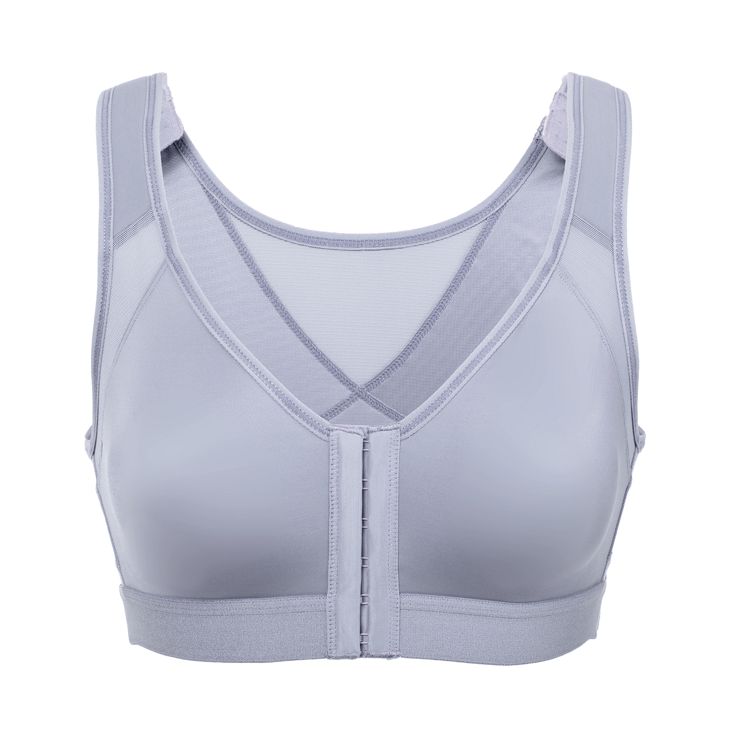 Delimira Women's Full Coverage Wire Free Back Support Front Closure Bra