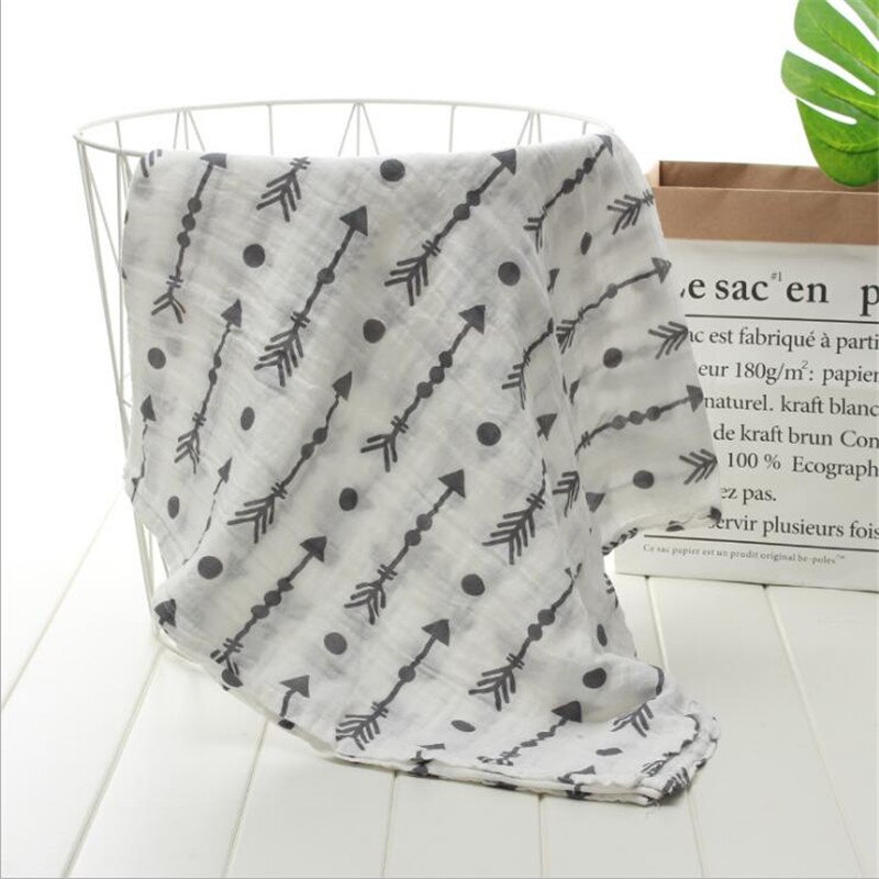 Geometric Floral Printed Muslin Swaddle Blanket