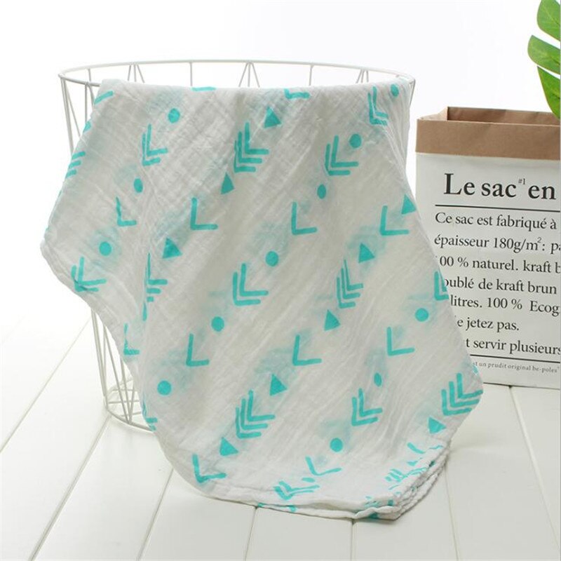 Geometric Floral Printed Muslin Swaddle Blanket