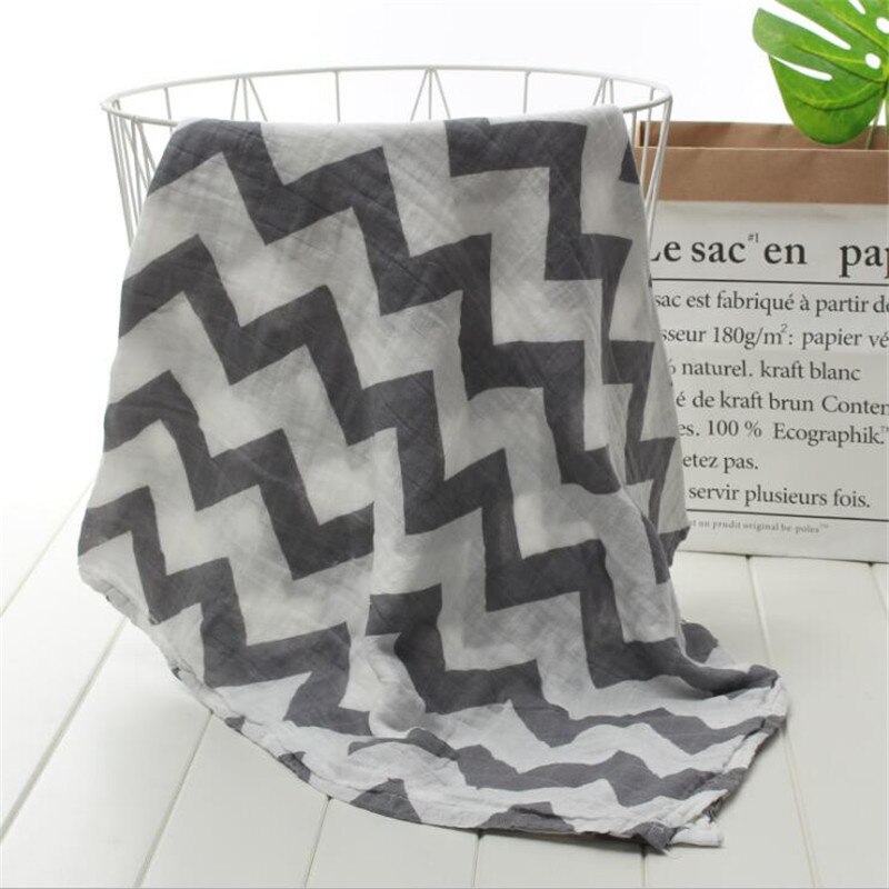 Geometric Floral Printed Muslin Swaddle Blanket