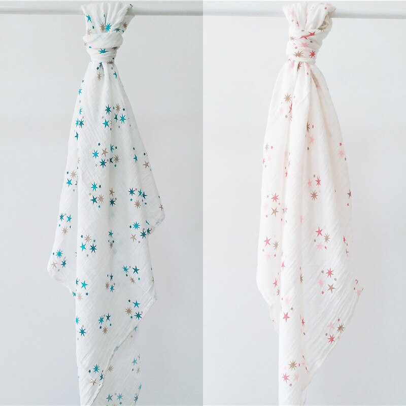 Geometric Floral Printed Muslin Swaddle Blanket