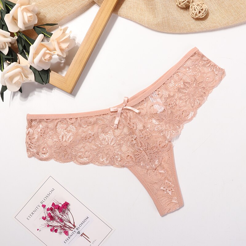 3 Pcs Panties Underwear Woman Lace Thong G-String Sexy Briefs Lingerie Woman Thong T-back Female Underwear For Woman Underwear
