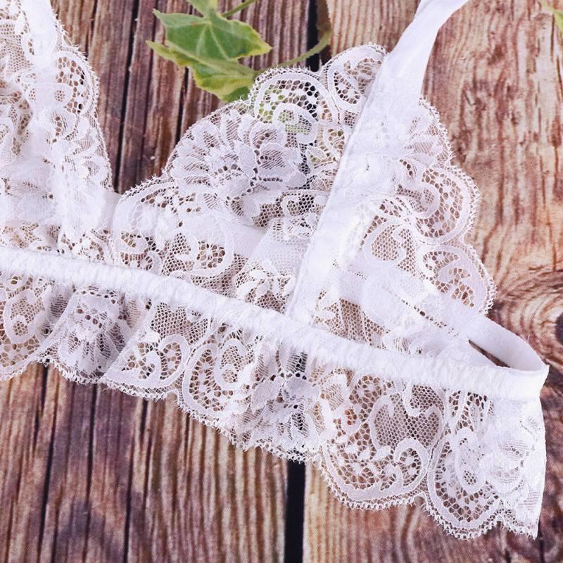 French Style Sexy Bra Women Lingerie Porno Lace Transparent Bralette Seamless Deep V Brassiere Wireless Bras Thin Sexy Underwear
