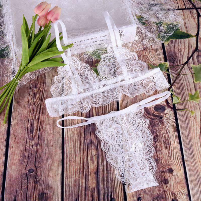 French Style Sexy Bra Women Lingerie Porno Lace Transparent Bralette Seamless Deep V Brassiere Wireless Bras Thin Sexy Underwear