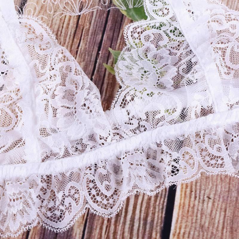 French Style Sexy Bra Women Lingerie Porno Lace Transparent Bralette Seamless Deep V Brassiere Wireless Bras Thin Sexy Underwear