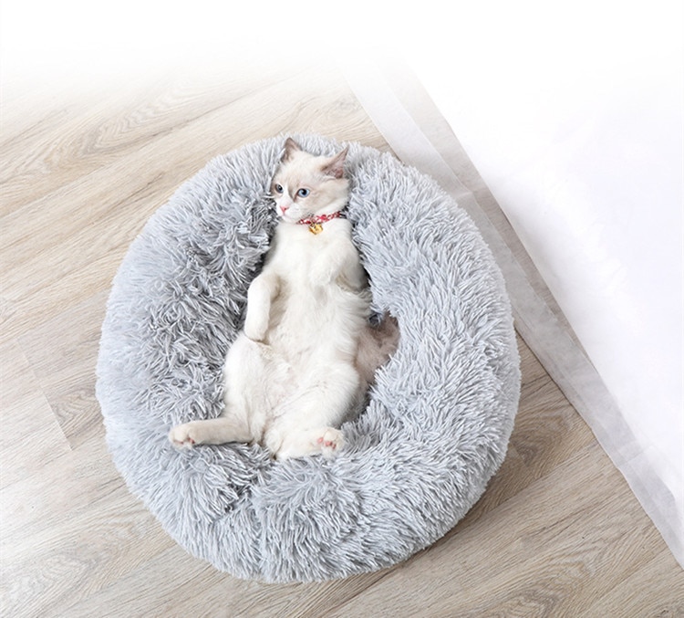Pet's Round Shaped Fluffy Bed