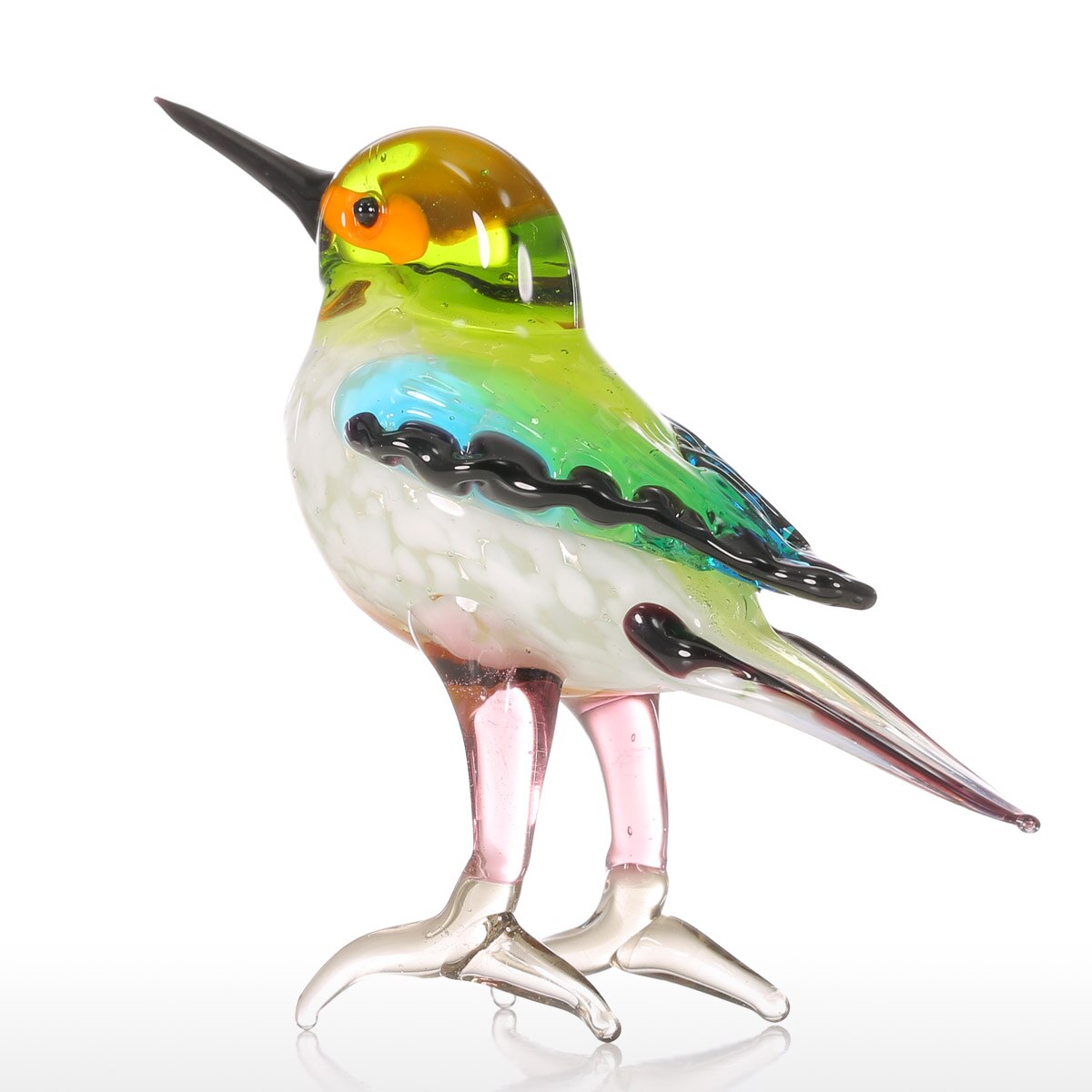 Bird Shaped Glass Figurine for Home Decor