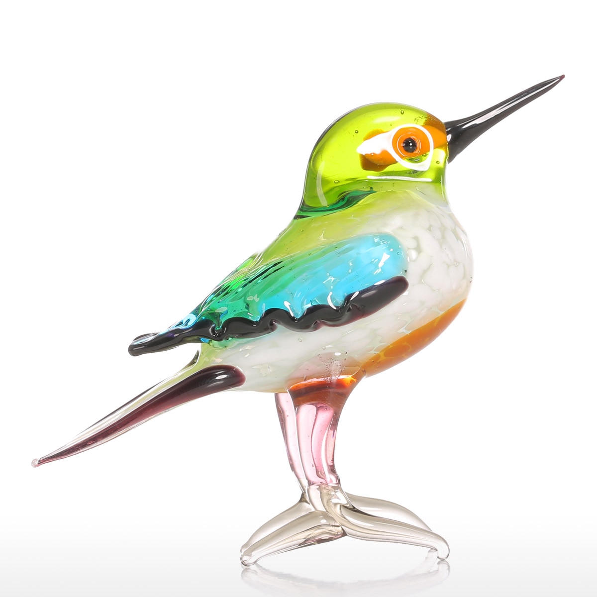Bird Shaped Glass Figurine for Home Decor