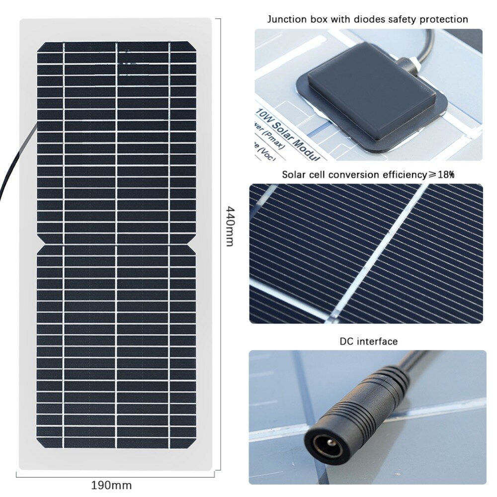 Transparent Semi-Flexible 10W Solar Panel Kit