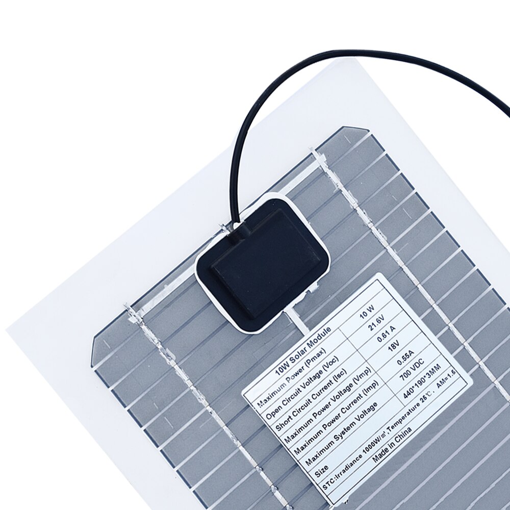 Transparent Semi-Flexible 10W Solar Panel Kit