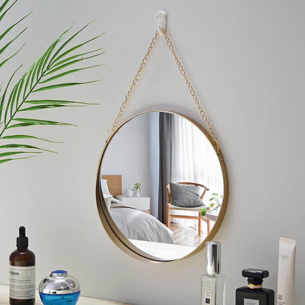 Miroir Rond Mural Doré