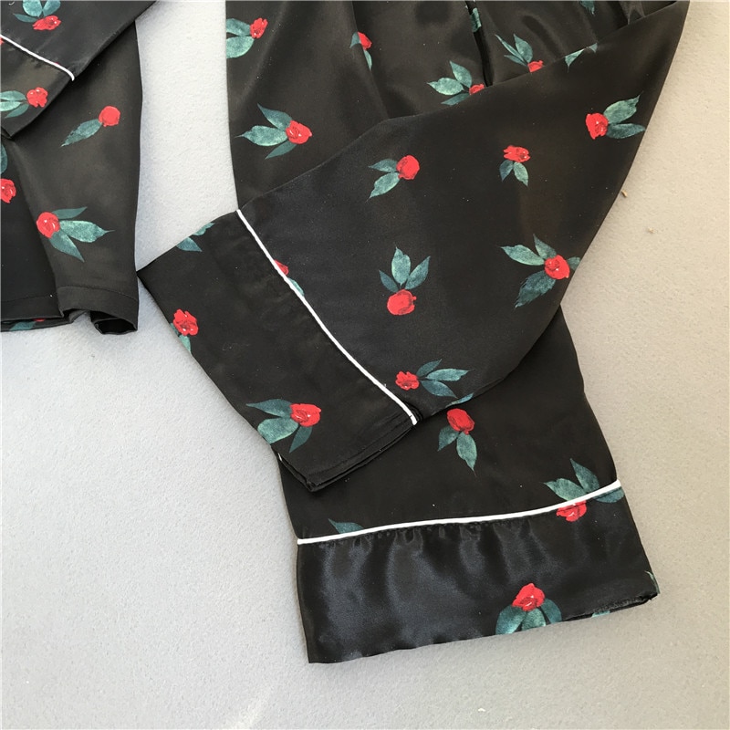 Women's Flowers/Plant Patterned Rayon Pajama Set