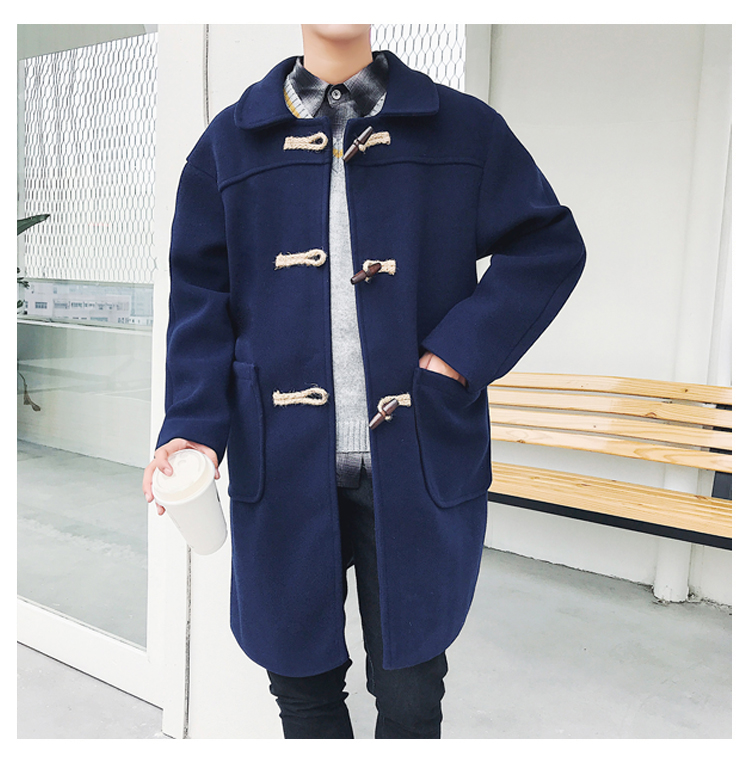 Men's Classic Duffle Coat with Horn Buttons