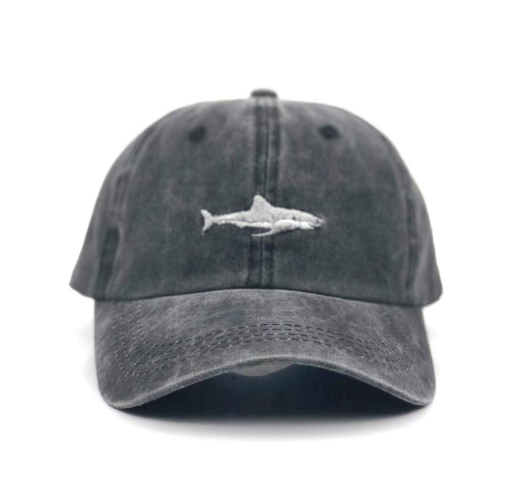 Men's Shark Embroidered Cotton Cap