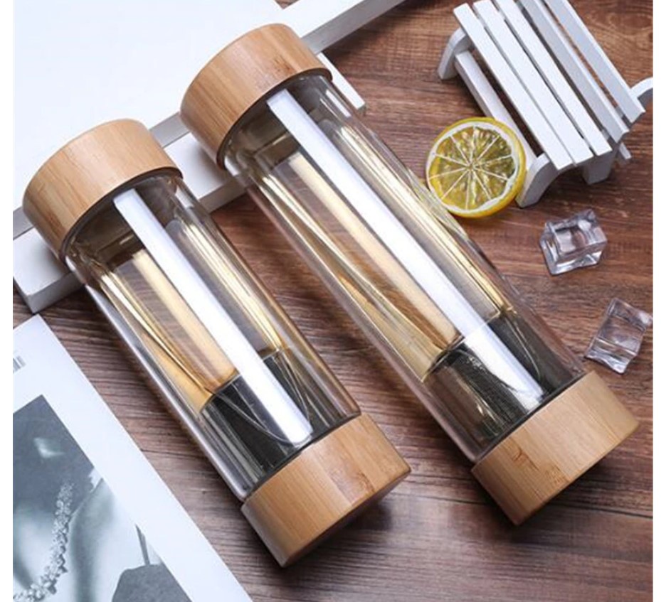 Glass Water Bottle with Stainless Steel Tea Infuser