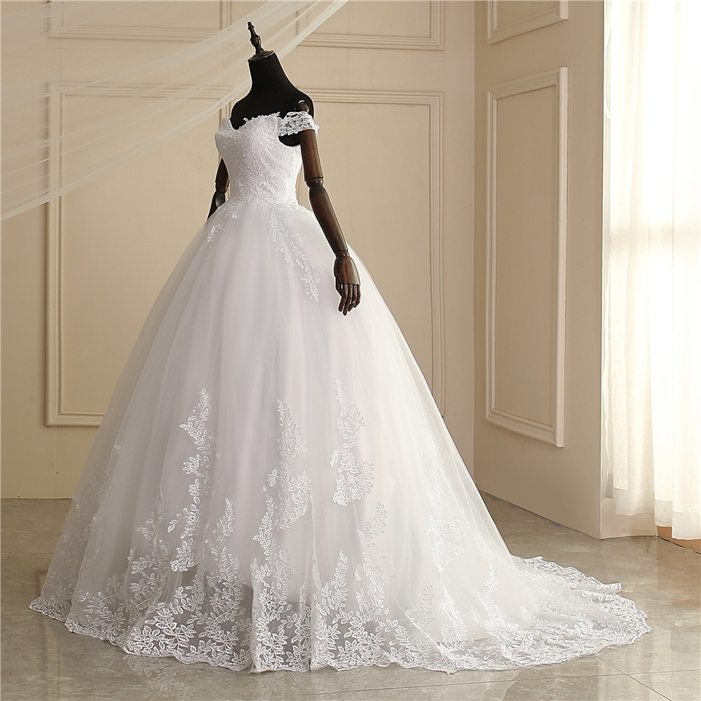 Luxury Off Shoulder Wedding Dress for Women