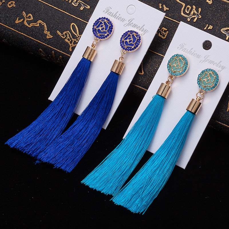 Bohemian Women's Crystal Tassel Earrings Bohemian Women's Crystal Tassel Earrings