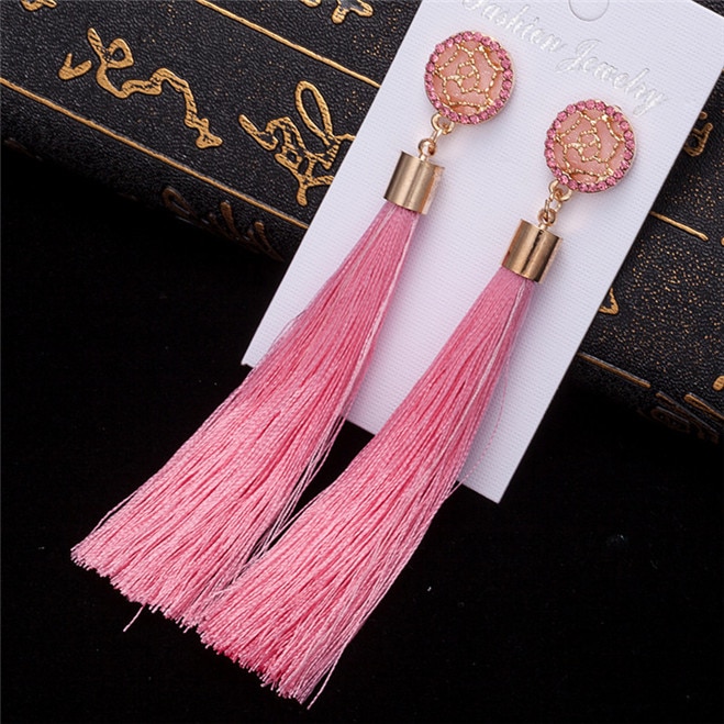 Bohemian Women's Crystal Tassel Earrings