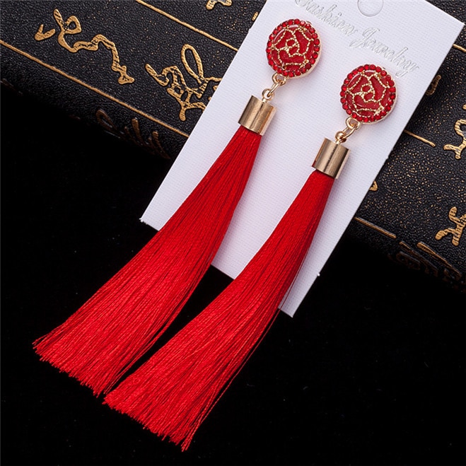 Bohemian Women's Crystal Tassel Earrings Bohemian Women's Crystal Tassel Earrings