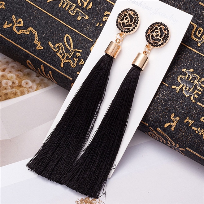 Bohemian Women's Crystal Tassel Earrings Bohemian Women's Crystal Tassel Earrings