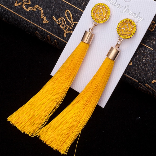 Bohemian Women's Crystal Tassel Earrings Bohemian Women's Crystal Tassel Earrings