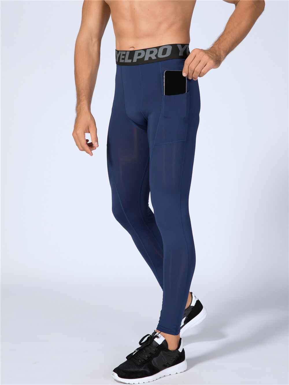 Phone Pocket Elastic Fitness Men's Leggings