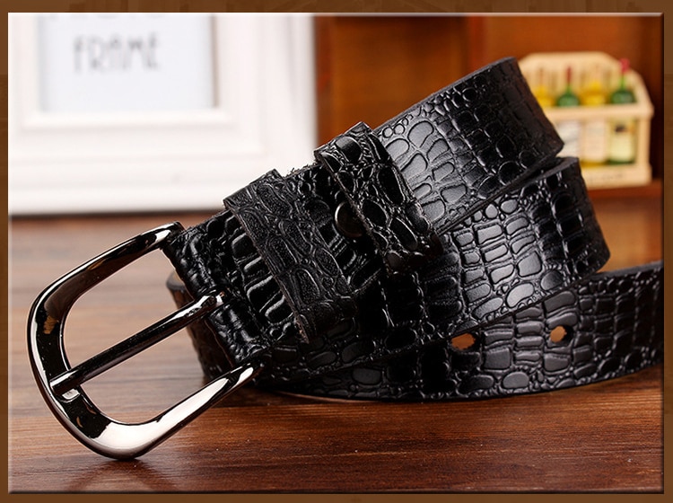 Leather Belt with Metal Buckle