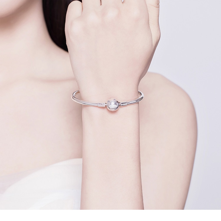 Minimalist Heart Bead Silver Bracelet