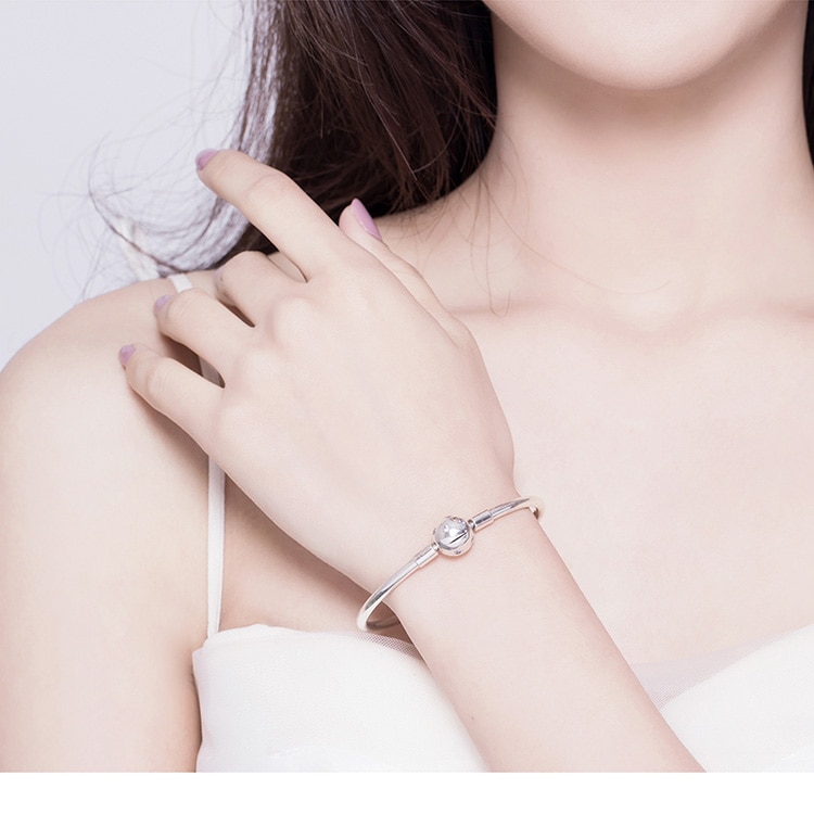 Minimalist Heart Bead Silver Bracelet