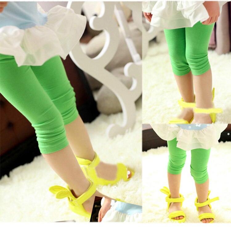 Girl's Plain Spandex Pants with Elastic Waist Girl's Plain Spandex Pants with Elastic Waist