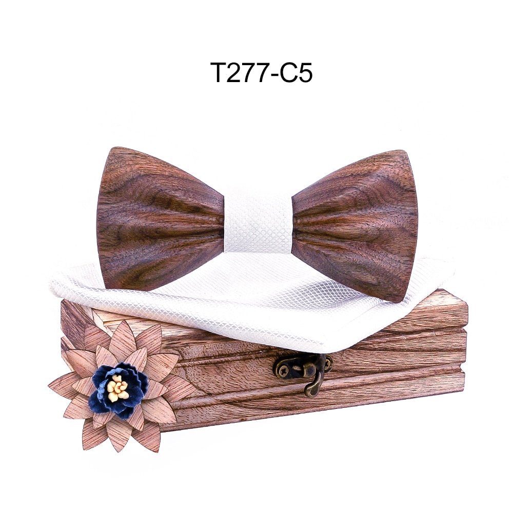 Boy's Fashion Wooden Bow Tie Set