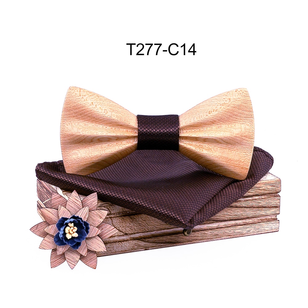 Boy's Fashion Wooden Bow Tie Set