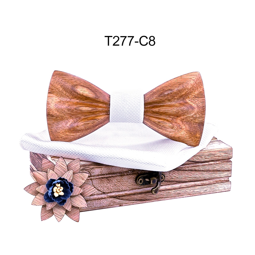 Boy's Fashion Wooden Bow Tie Set