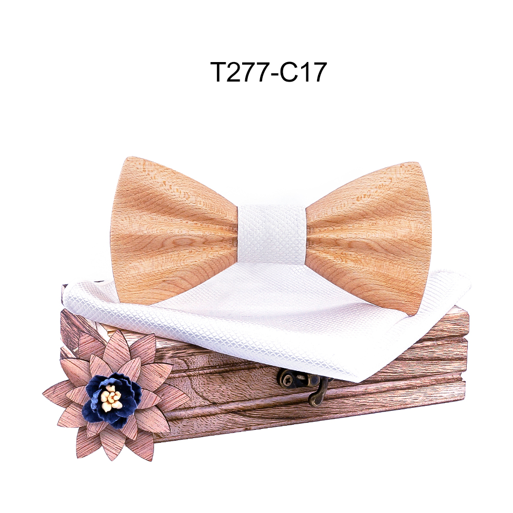 Boy's Fashion Wooden Bow Tie Set