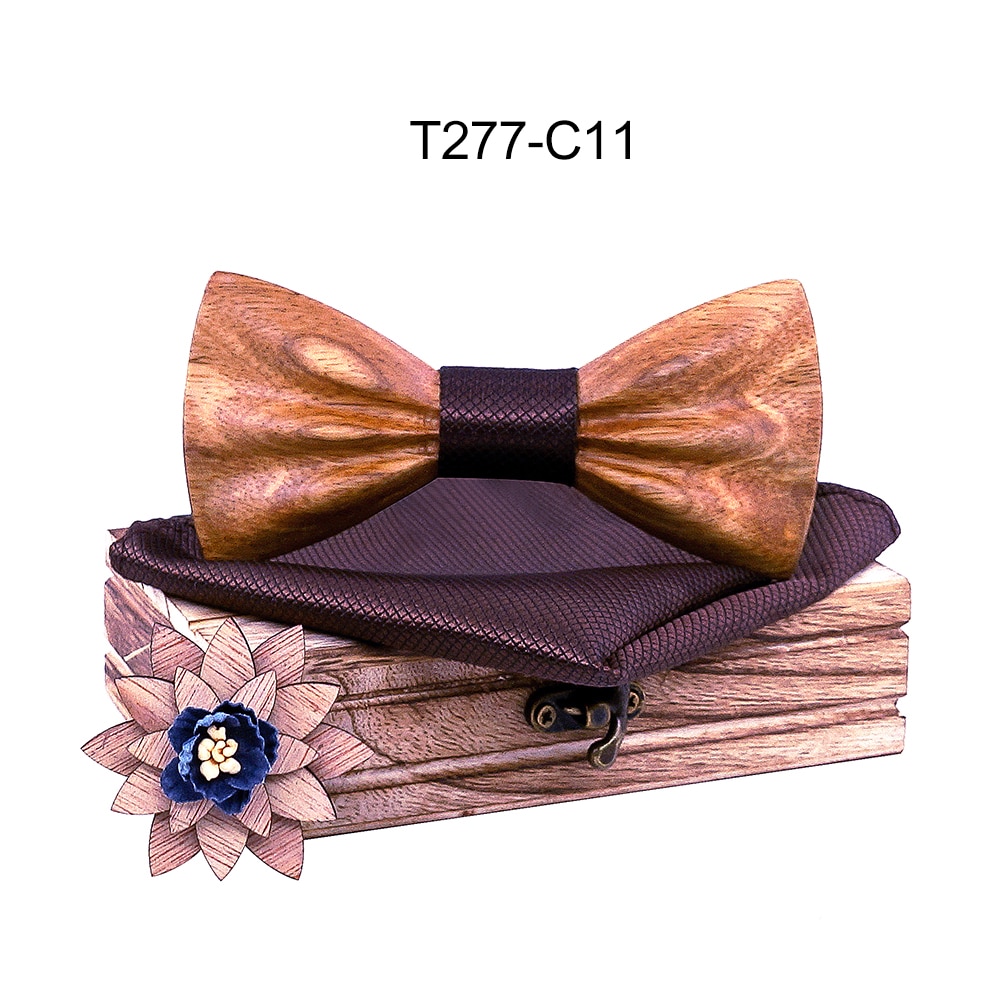 Boy's Fashion Wooden Bow Tie Set