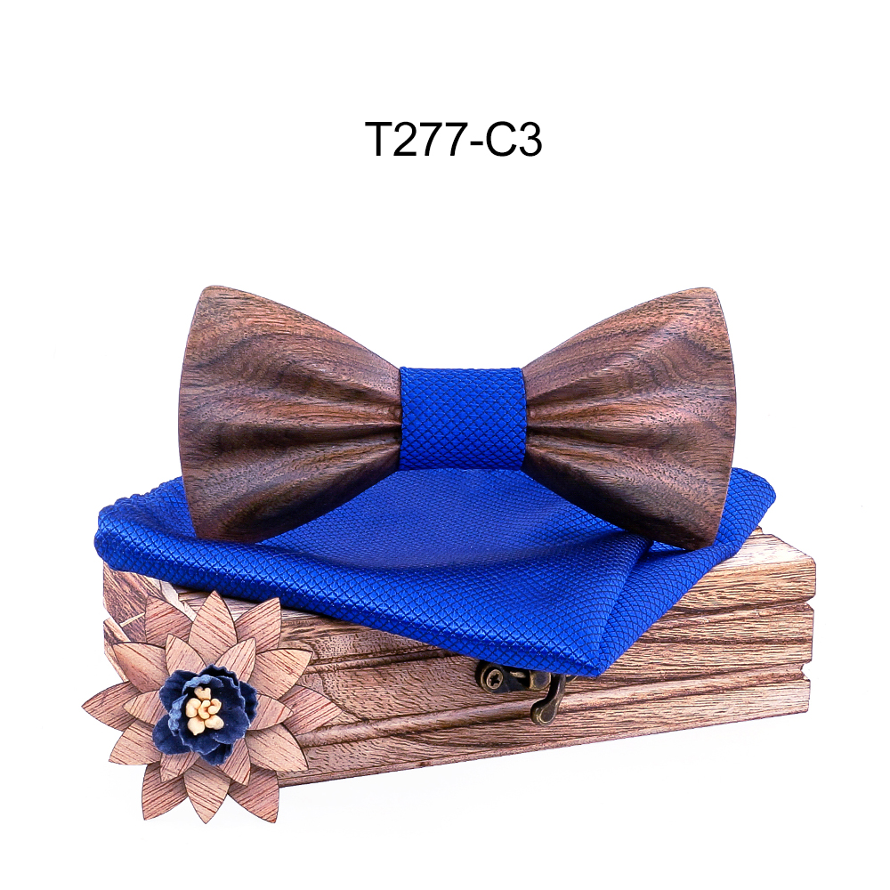 Boy's Fashion Wooden Bow Tie Set