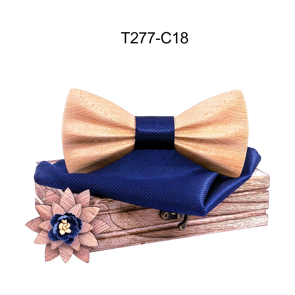 Boy's Fashion Wooden Bow Tie Set