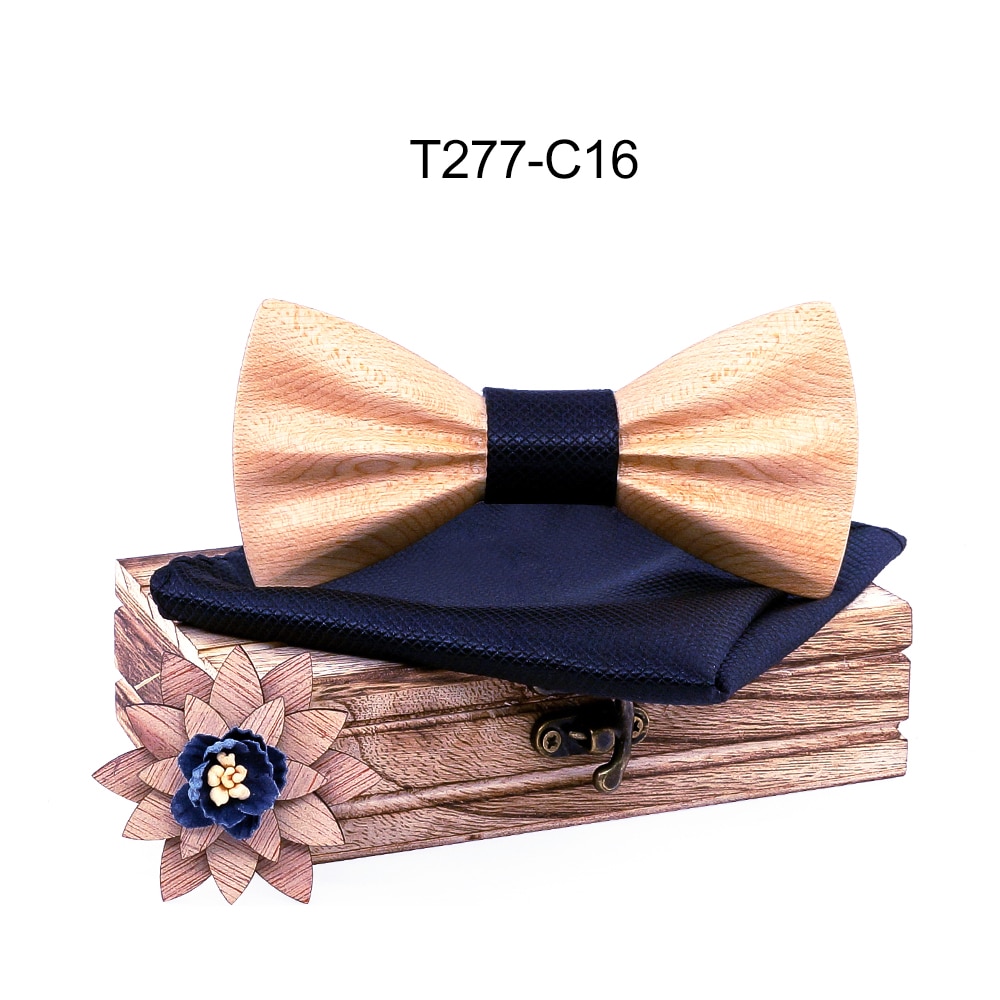 Boy's Fashion Wooden Bow Tie Set