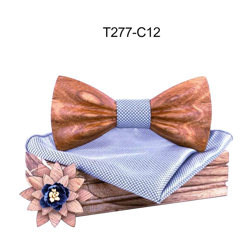 Boy's Fashion Wooden Bow Tie Set