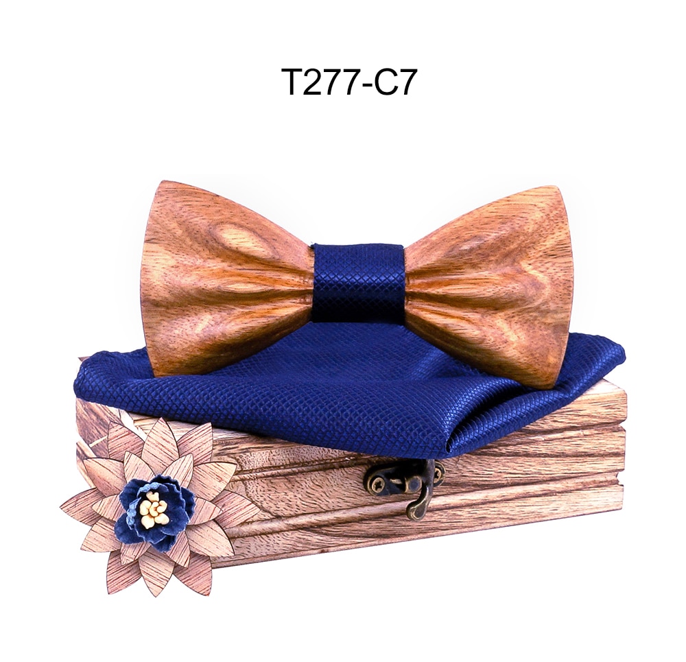 Boy's Fashion Wooden Bow Tie Set