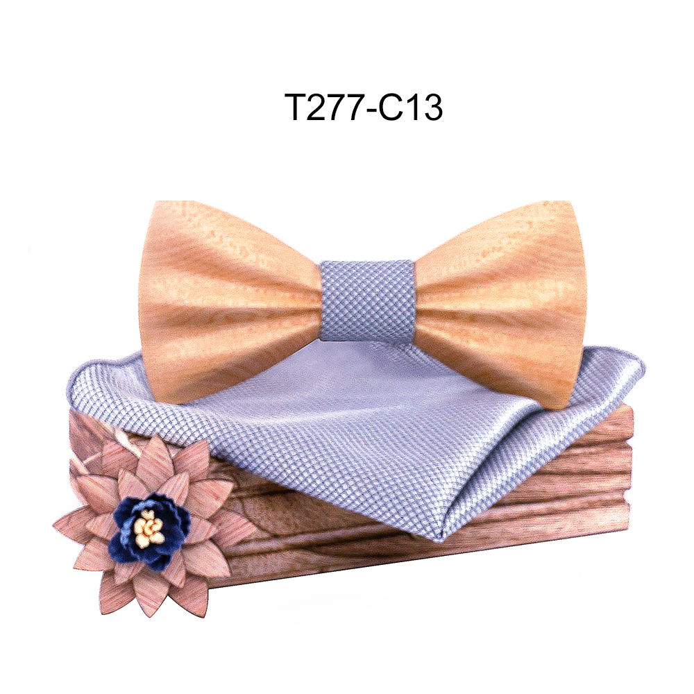 Boy's Fashion Wooden Bow Tie Set