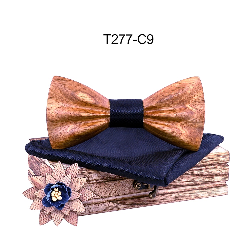 Boy's Fashion Wooden Bow Tie Set