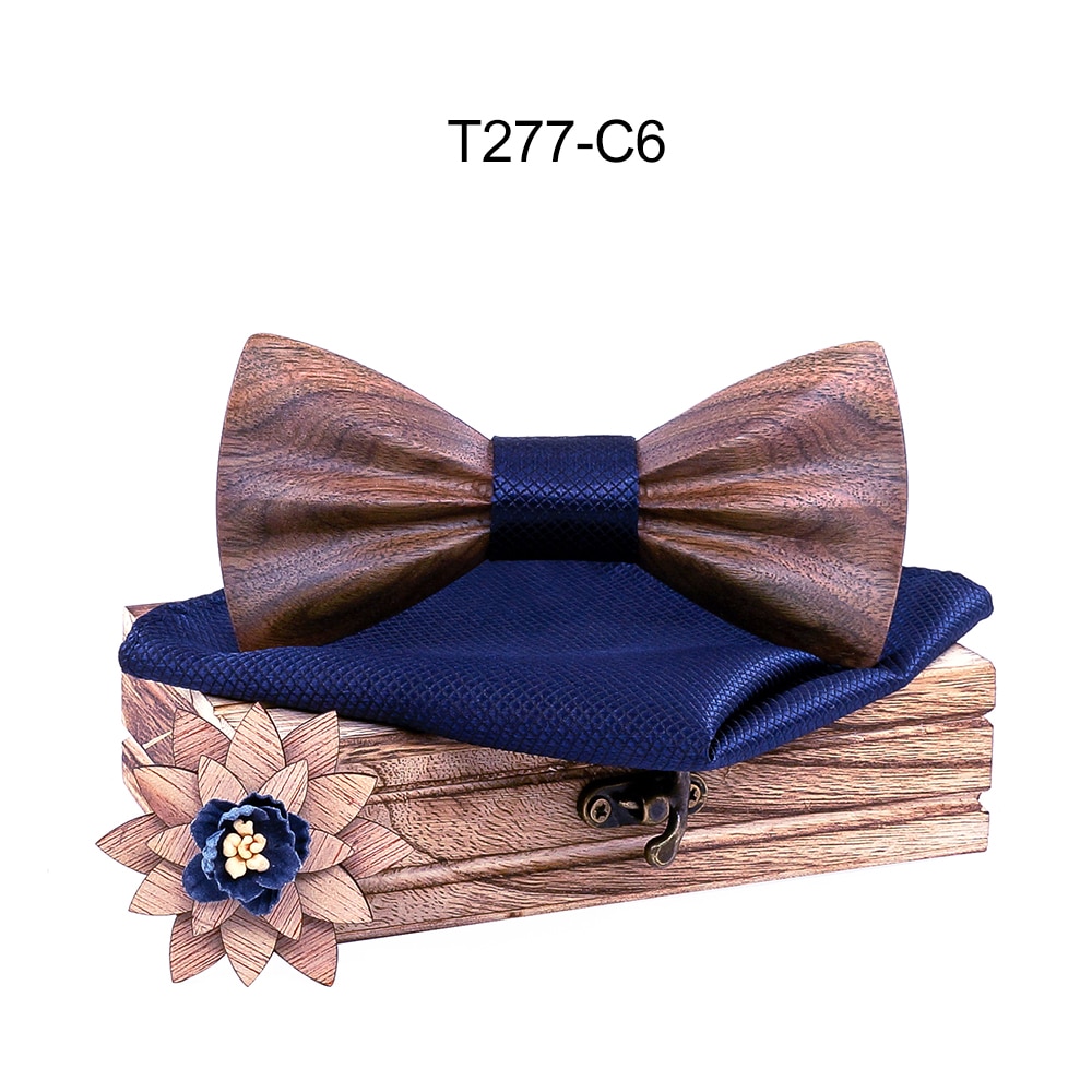 Boy's Fashion Wooden Bow Tie Set