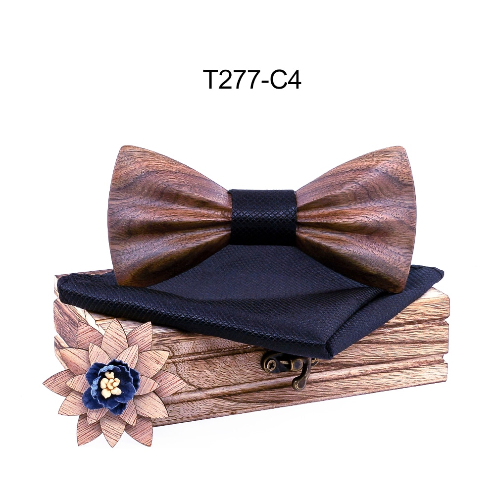 Boy's Fashion Wooden Bow Tie Set