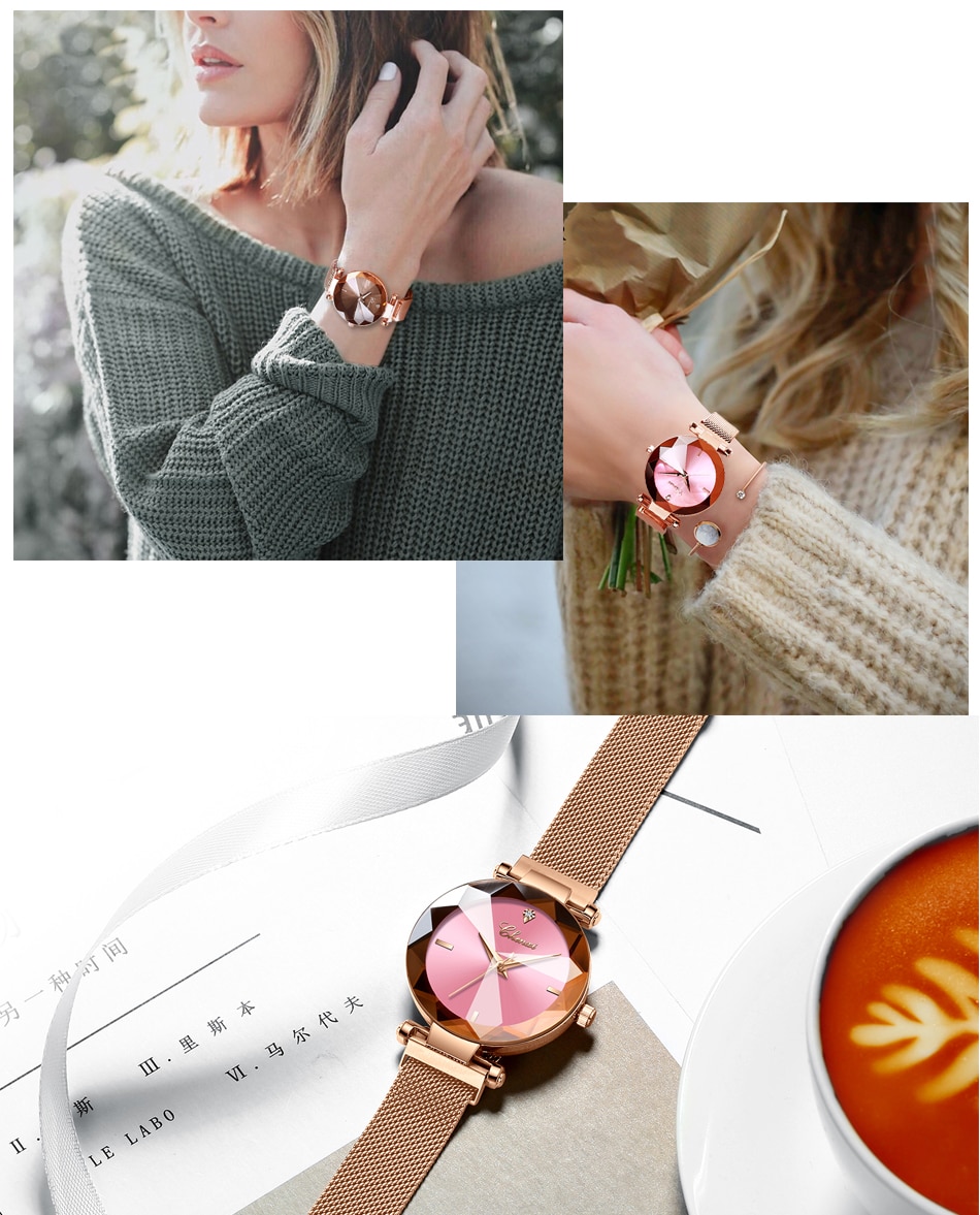 Women's Stylish Diamond Dial Watch