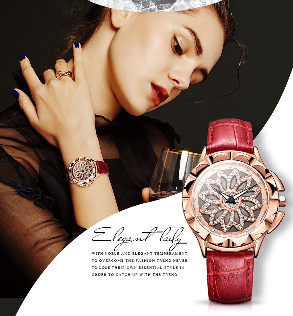 Women's Crystal Flower Watches