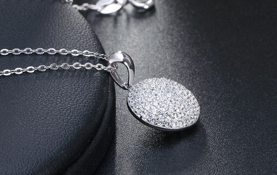 Women's Round Crystal Zircon Sterling Silver Jewelry Set