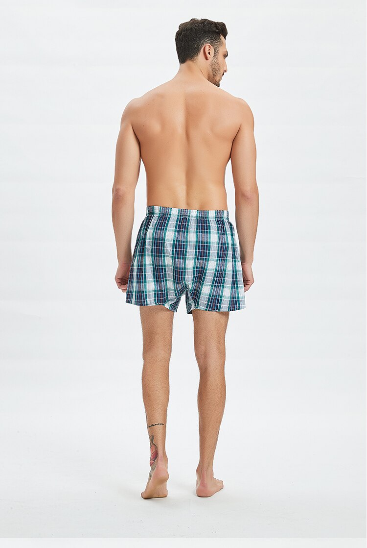 Men's Cotton Plaided Boxers