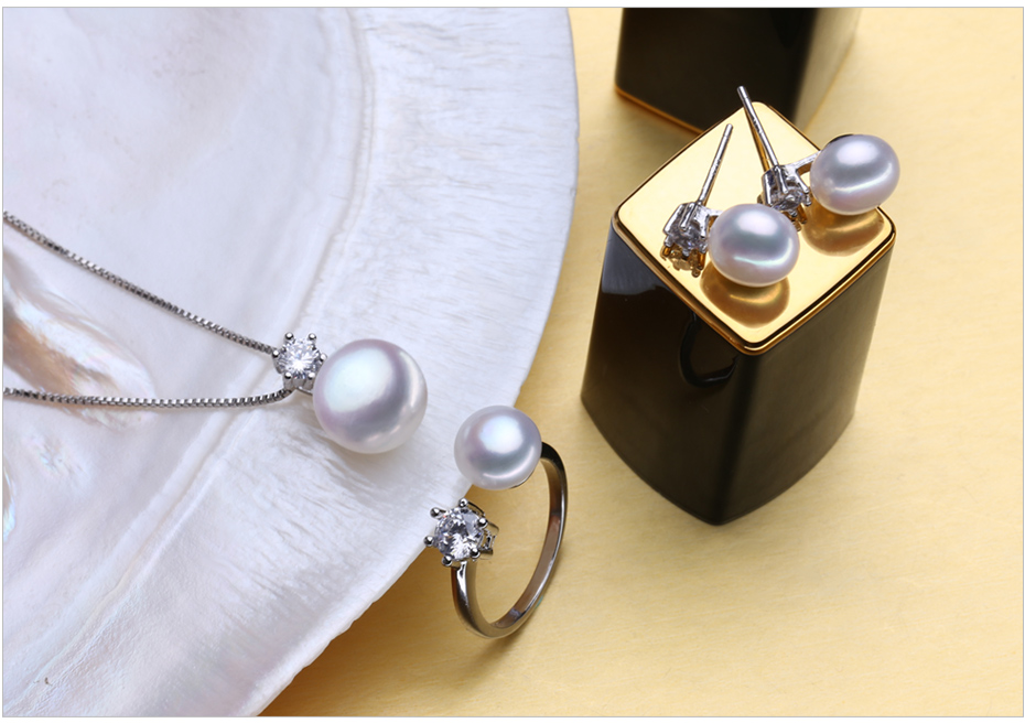 Vintage 925 Silver Pearls Women's Jewelry 4 pcs Set Vintage 925 Silver Pearls Women's Jewelry 4 pcs Set