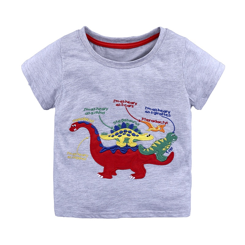 Summer Baby Cotton O-Neck T-Shirt with Cartoon Print